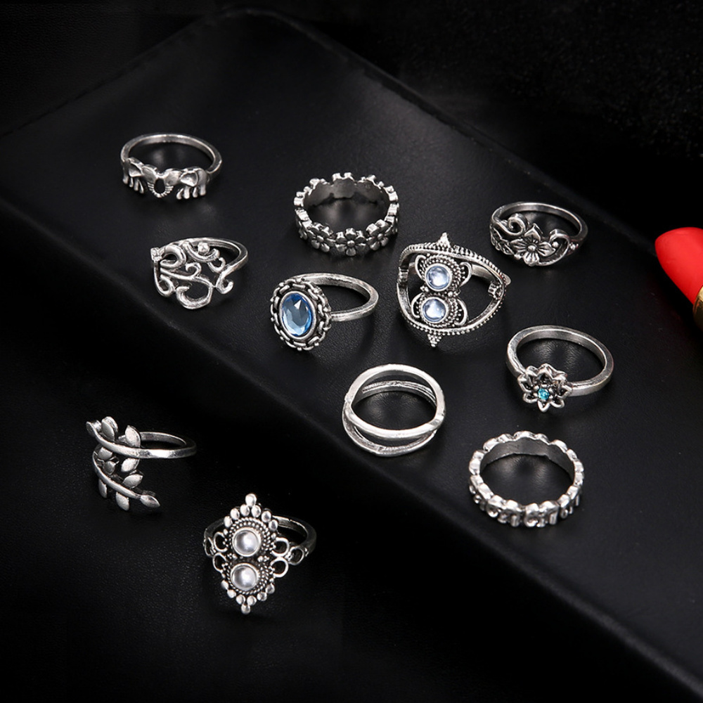Silver Boho 11 Rings Set | 2 For $18 Jewelry Items - Picture 2 of 5